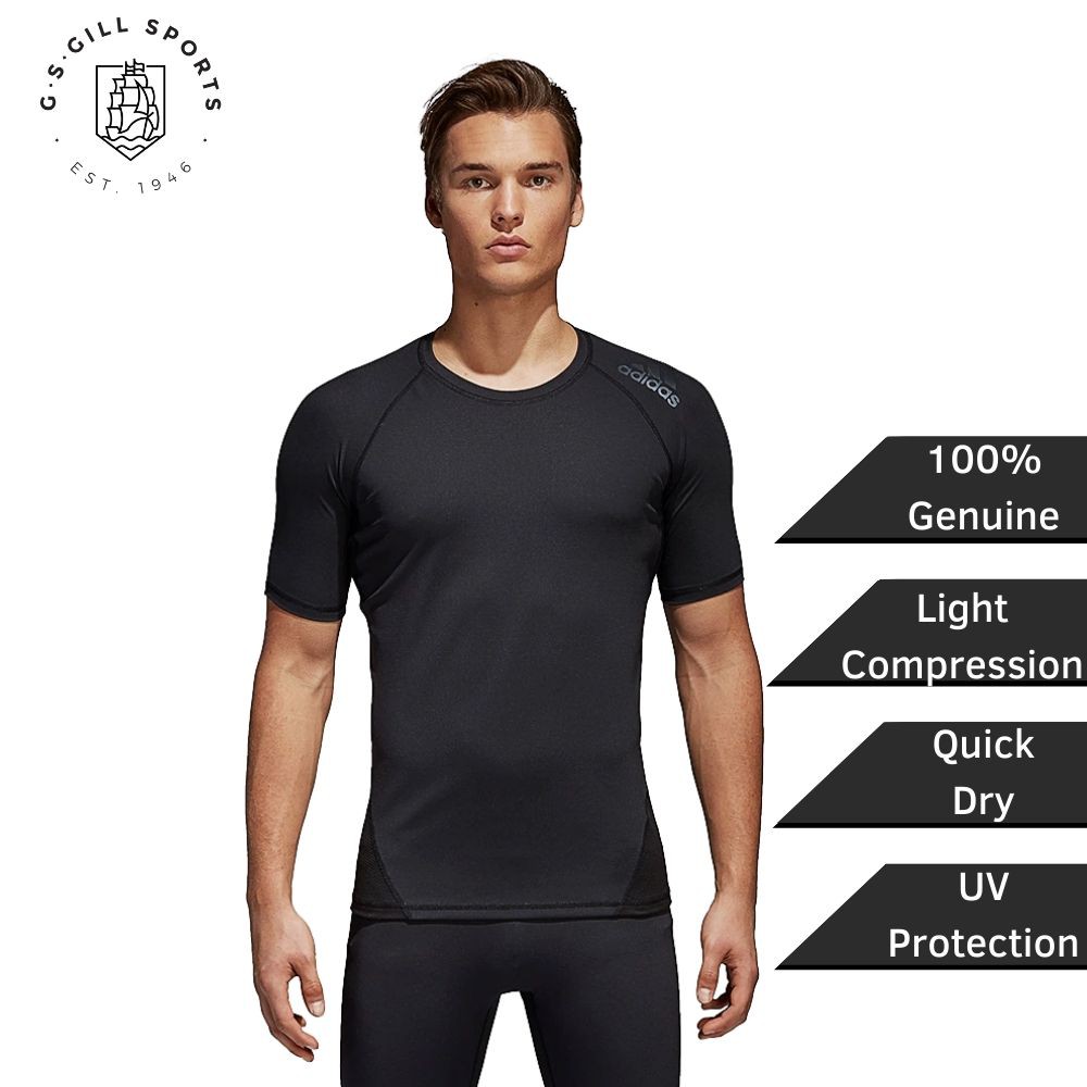 Adidas Running Tshirt CF7235 Men Anti Odour Compression Running Tee Quick  Dry Alphaskin Sports Tee - Black | Shopee Malaysia