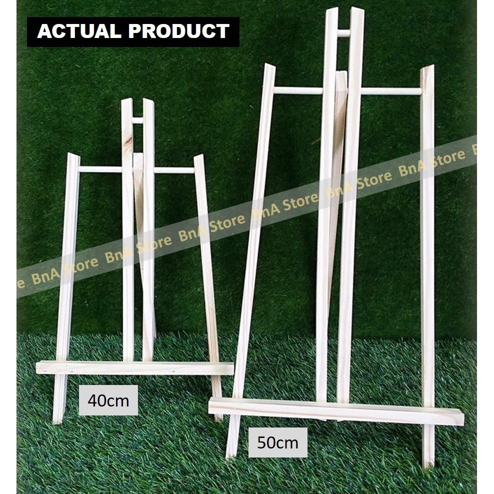 (READY STOCK) Pinewood Easel Stand Display Holder Tripods Painting Easel Stand Mini Board