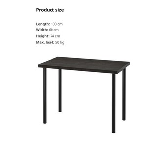  IKEA LINNMON ADILS Table 100x60 cm Meja IKEA Shopee 