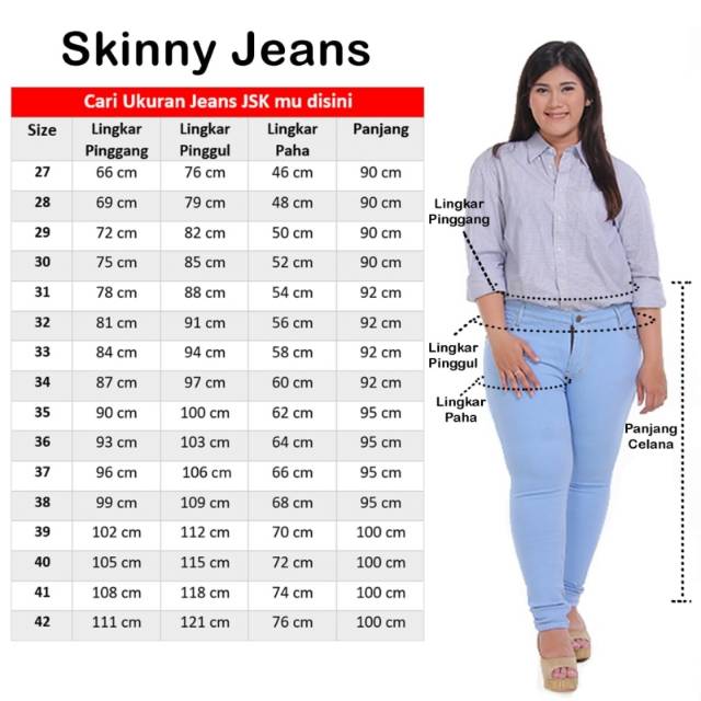 ukuran skinny jeans
