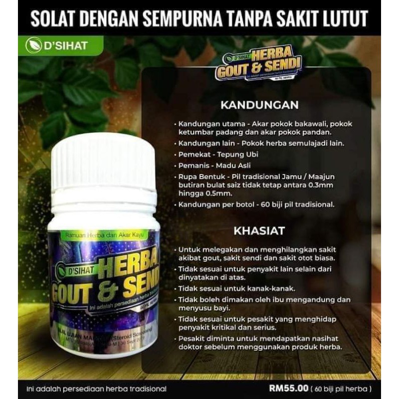 Ubat Gout Paling Power Herba Gout Dan Sendi Original Trial Pack 10 Biji Shopee Malaysia