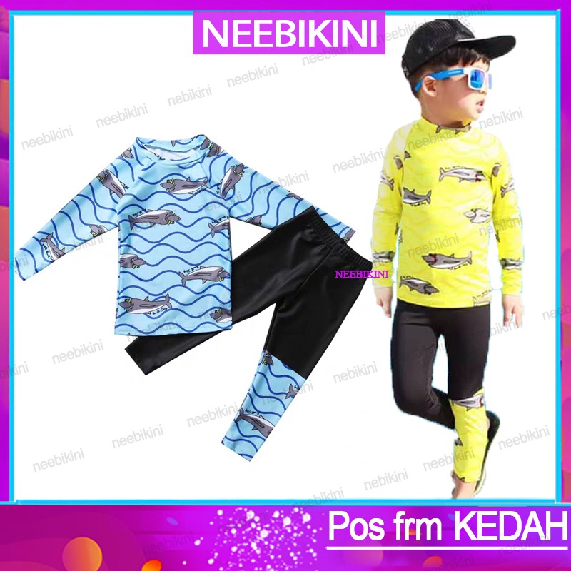 boy kid swimming suit swimwear set baju  renang budak 