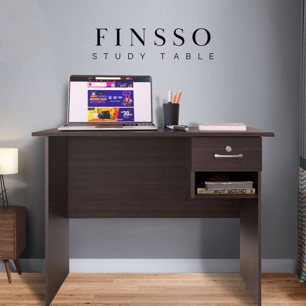 FINSSO: Writing Table 3ft (L:90cm) Office desk Study Desk with 1 DRAWER