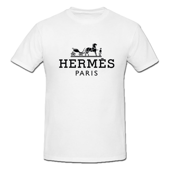 Hermes Paris Logo T Shirt H2 Men Women Shopee Malaysia