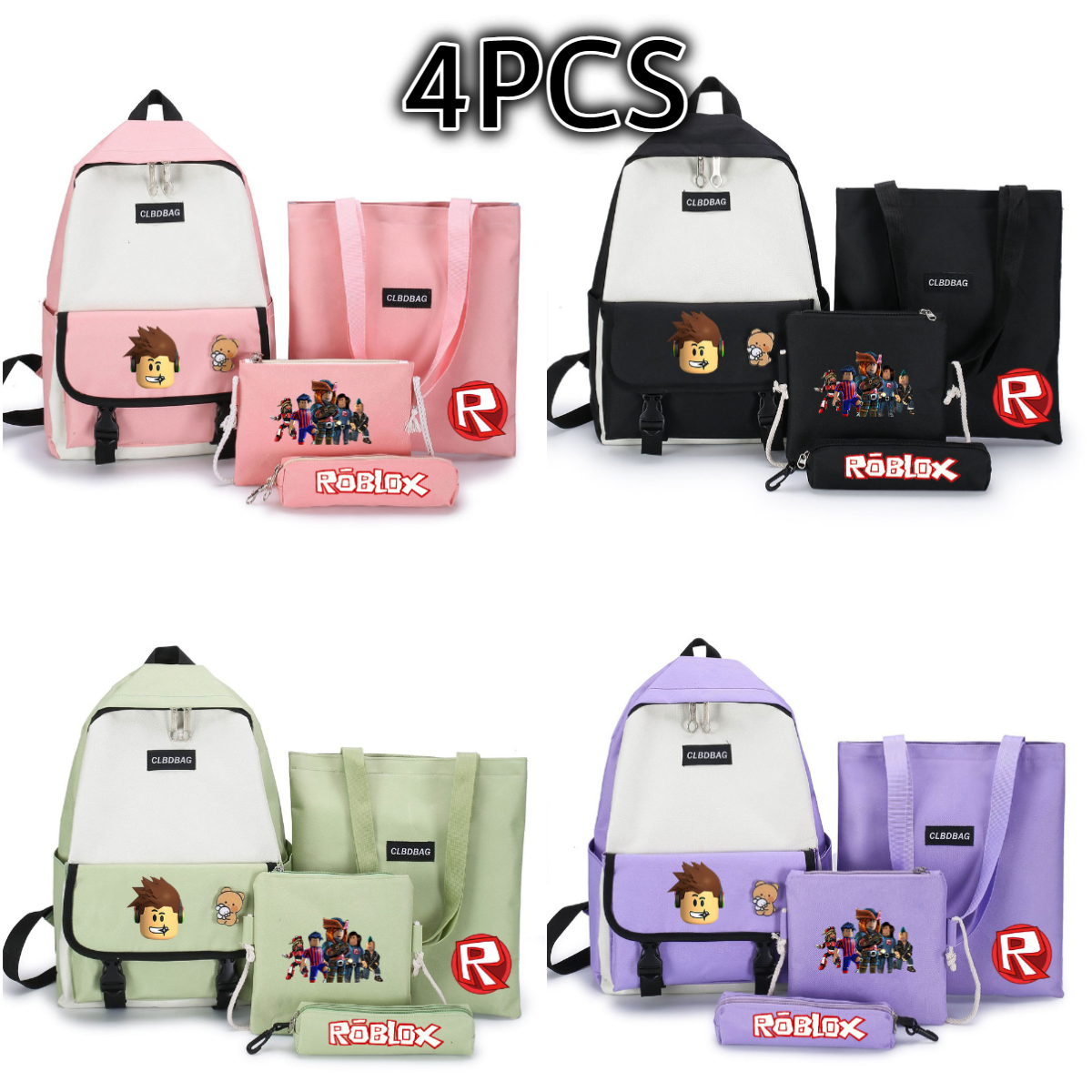 Buy 4pcs 4 In 1 Beg Sekolah Set Robux Roblox Roblox Bag Backpack Set Beg Sekolah Lelaki Roblox Game Backpack For School Kids Beg Set Sekolah Seetracker Malaysia - roblox robux backpack