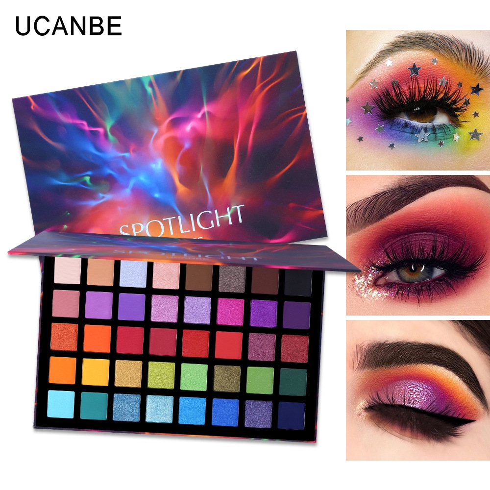 UCANBE 40 Color Spotlight Eye Shadow Palette Shimmer Matte Glitter Eyeshadow Beauty Waterproof Eye Makeup