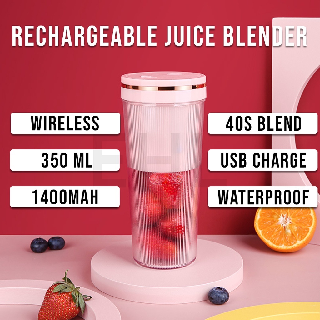 Portable Electric Fruit Juicer Cup Bottle Mixer Rechargeable Juice Blender Maker Blander Mesin Pengisar Buah Buahan 果汁杯