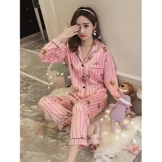 Women Silk Pajama Sets Silk Pajamas Long Sleeve Sleepwear