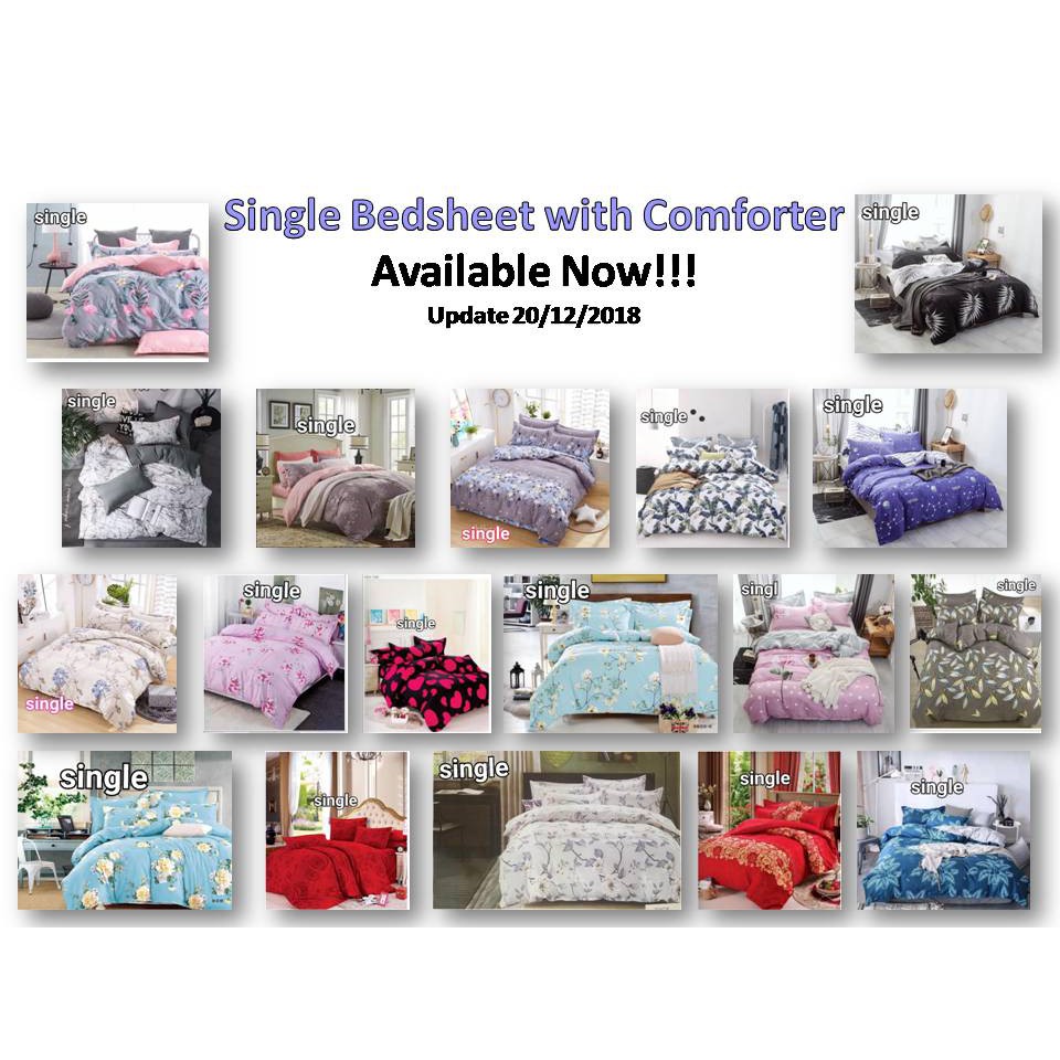 Single Fitted Bedsheet with Comforter Shopee Malaysia