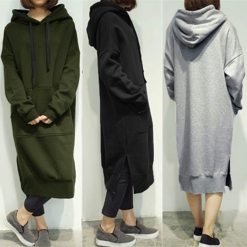 long hoodie dress plus size