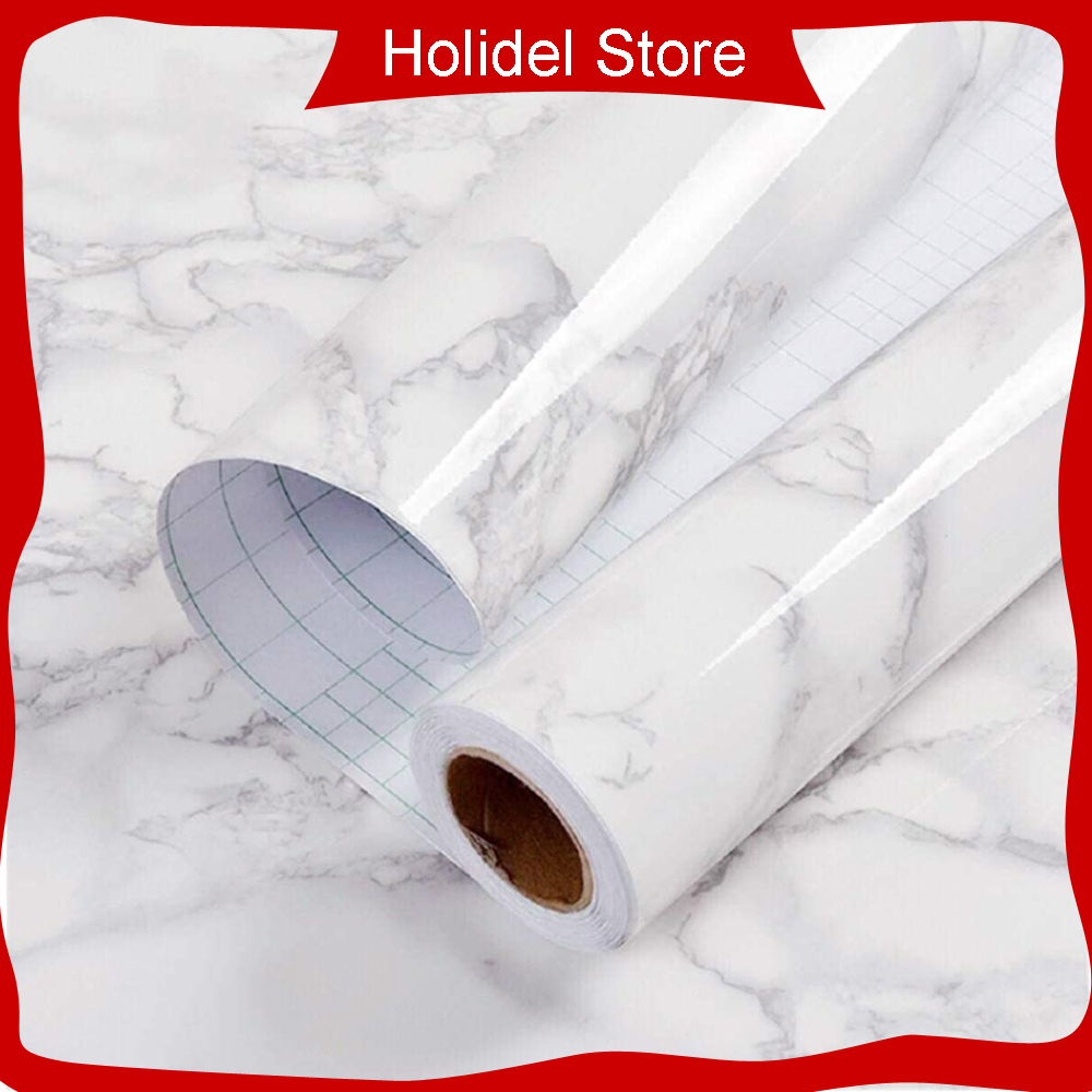 Holidel marble paper granite gray/white roll kitchen countertop cabinet furniture is renovated thick wallpaper vinyl (60cm x 100cm) easy to remove upgrade