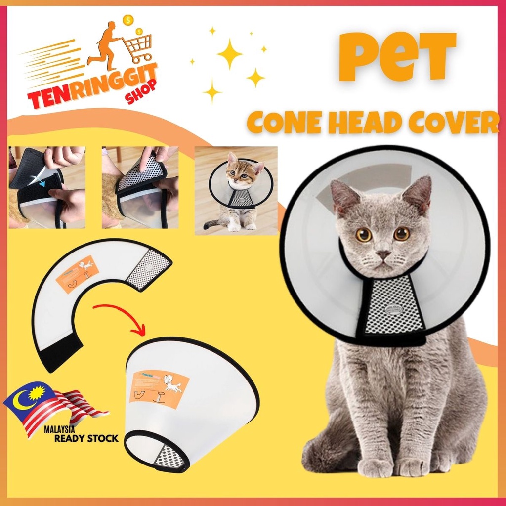 Ten Ringgit Adjustable Pet Cone Recovery Collar Safety Head Healing
