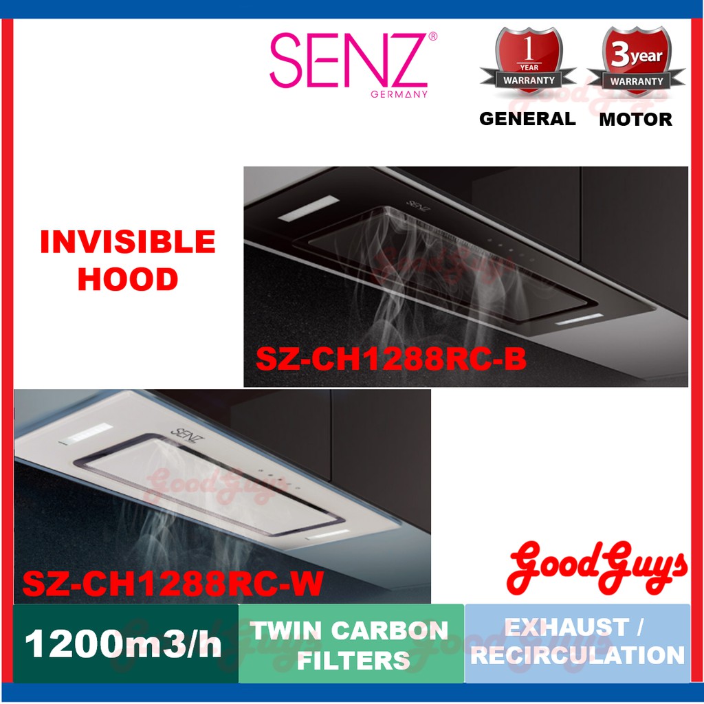 SENZ SZ-CH1288RC-B / SZ-CH1288RC-W / SZ-CH1288RCB / SZ-CH1288RCW INVISIBLE MULTIHOOD COOKER HOOD 1200M3/H[FREE SHIPPING]