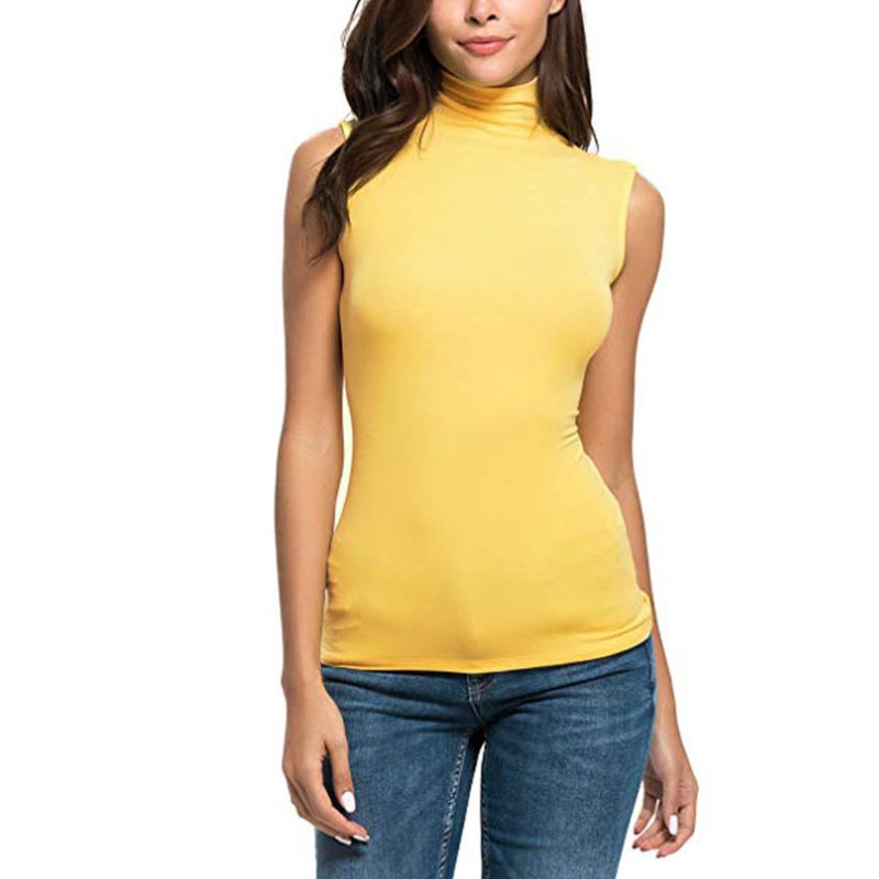 sleeveless mock turtleneck