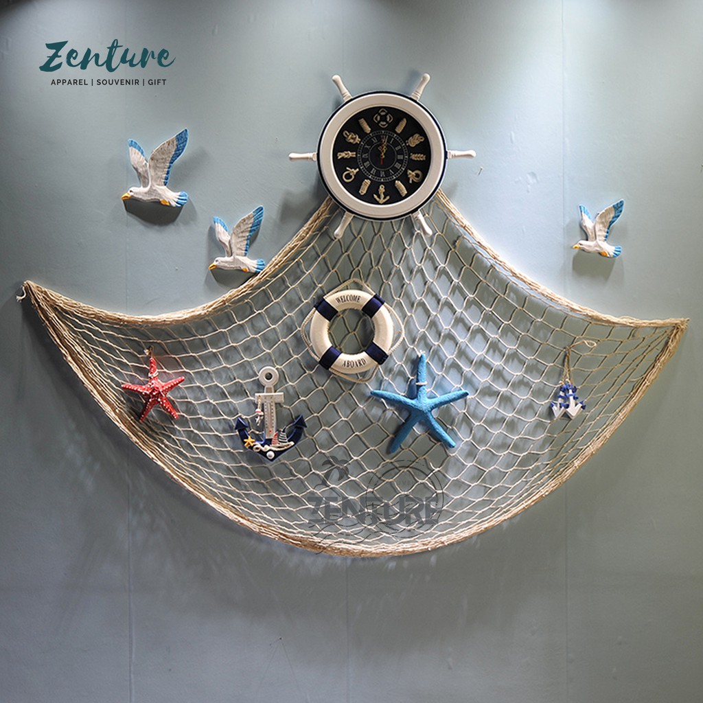 Zenture 1x2M Fish Net Mediterranean Style Ocean Feel Wall Decoration Indoor Outdoor Home Ocean Decor