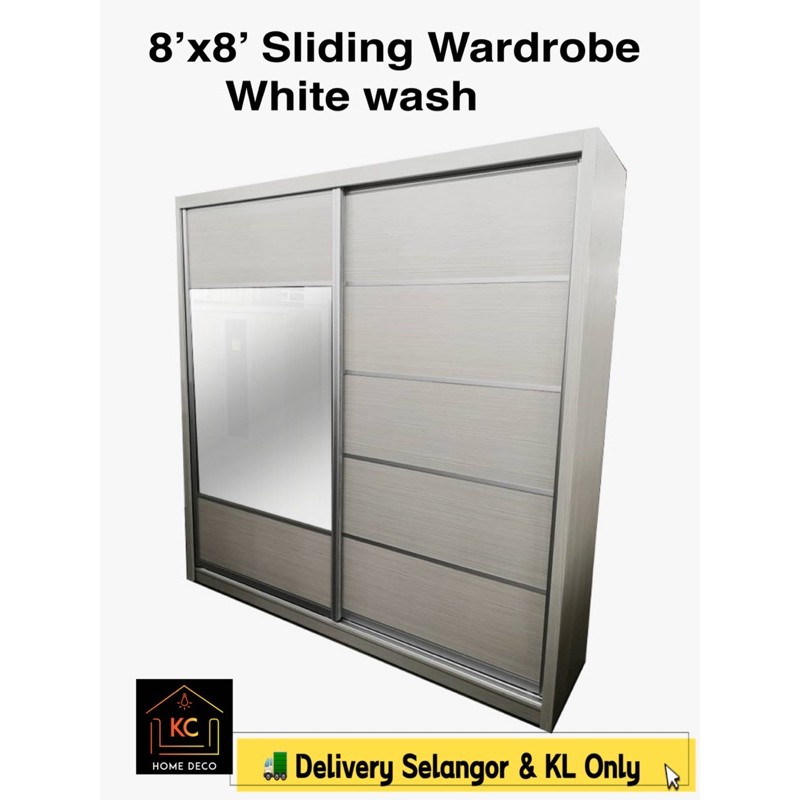 8ft x 8ft Melamine Sliding wardrobe Shopee Malaysia