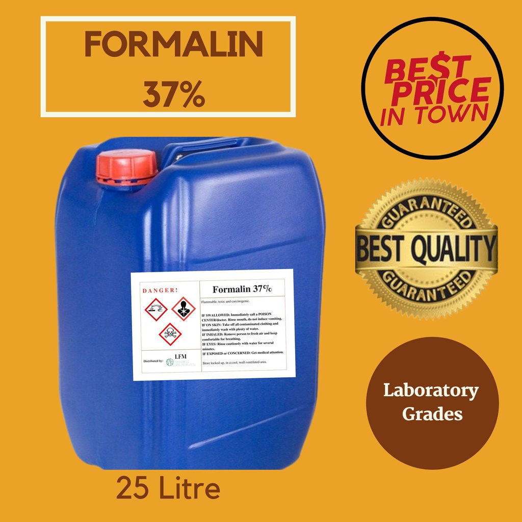 Formalin 37 (Preservative / Anti bacteria) 25 LITRES READY STOCK