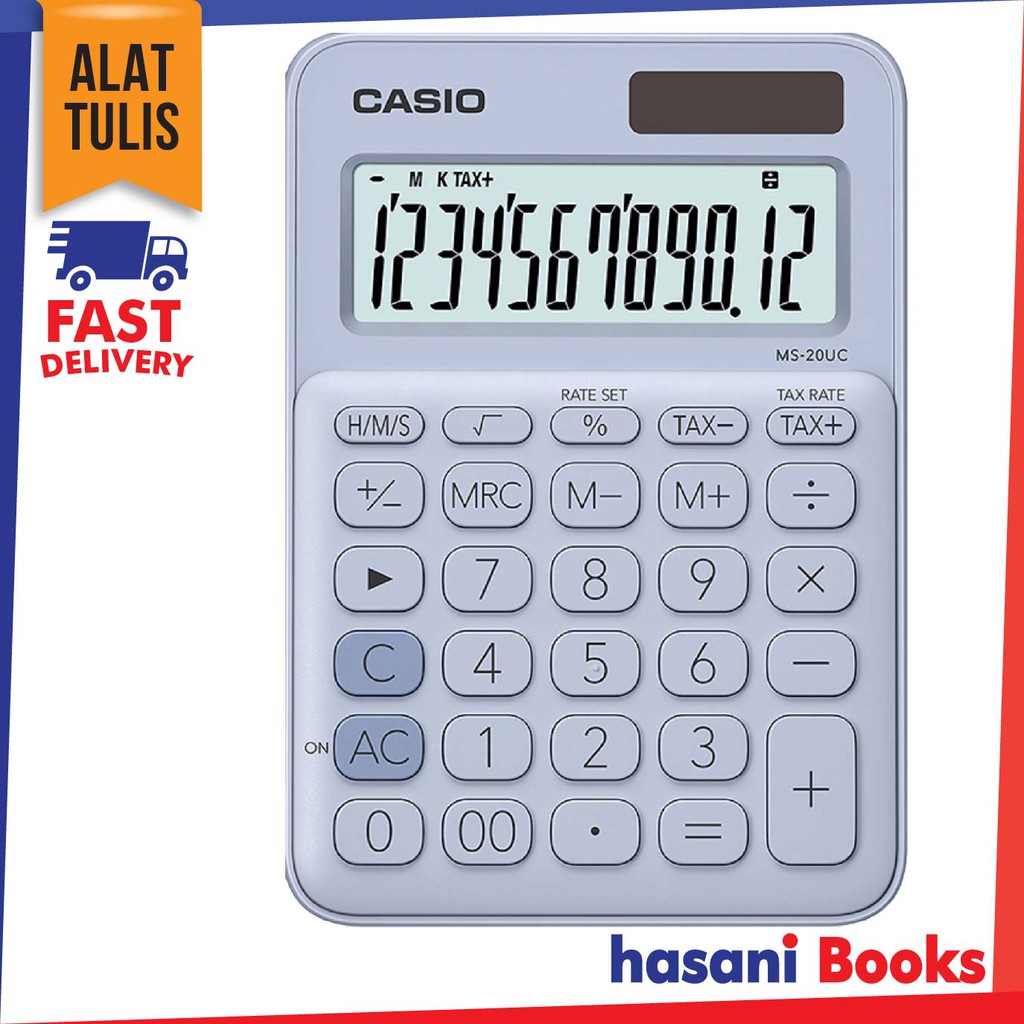 Hasani Casio Calculator Light Blue 12 Digit Ms uc Lb Shopee Malaysia