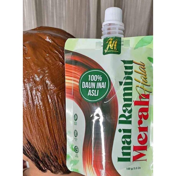 Original INAI RAMBUT MERAH HALAL | HENNA HAIR | PEWARNA INAI ASLI RAMBUT MUMMY SYASYA HENNA TONIC LAB HAIR ZAEMS