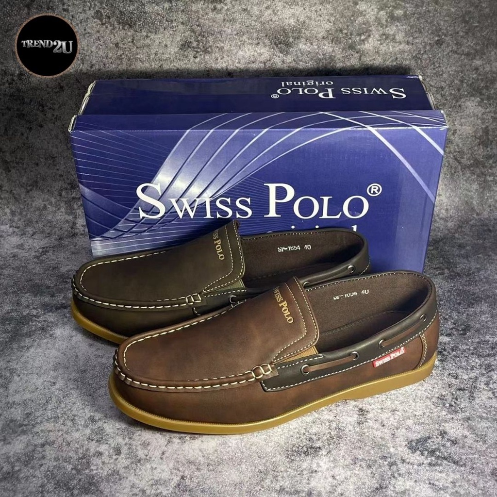 Swiss Polo Casual Shoes PU Leather | Shopee Malaysia