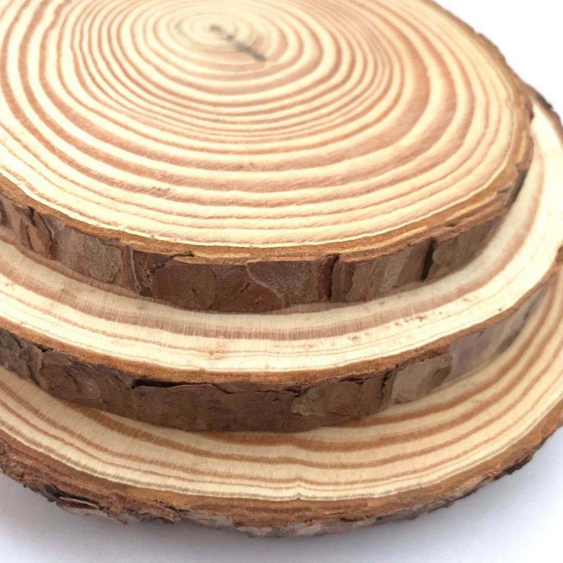 ?Ready Stock?Natural Pine Round Unfinished Wood Slices Circles With Tree Bark Log Discs DIY Crafts Wedding Party Paintin