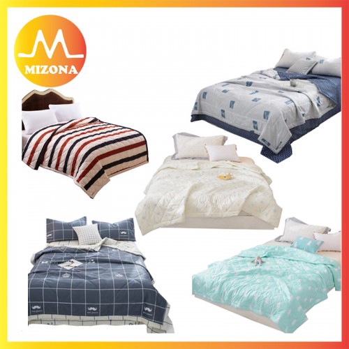 Mizona Summer Quilt Blankets Grid Summer Comforter Bed Cover