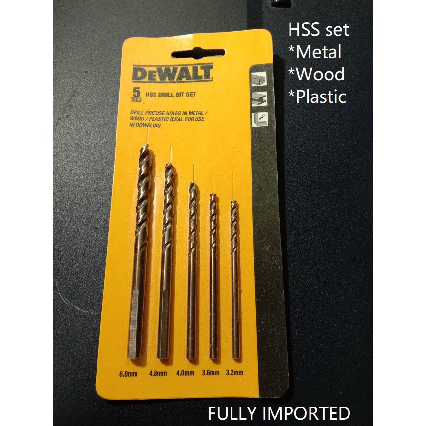 (Ready Stock)Dewalt drill bit set HSS G for metal plastic wood good