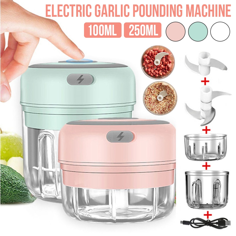 USB Garlic Masher Wireless Crusher Vegetable Meat Grinder 100/250ml Handheld Mini Crusher Food Chopper Kitchen Blender