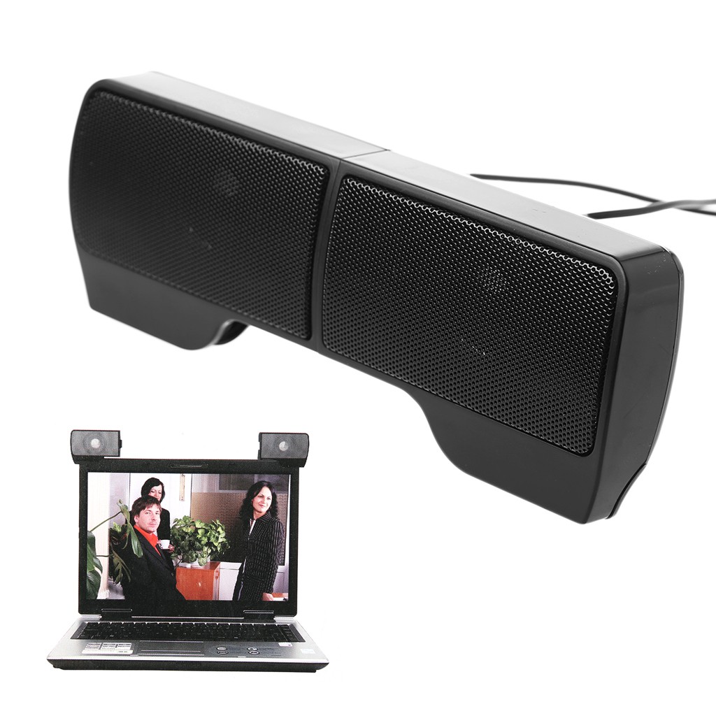 1 Pair Mini USB Powered Line Control Stereo ClipOn Speaker For