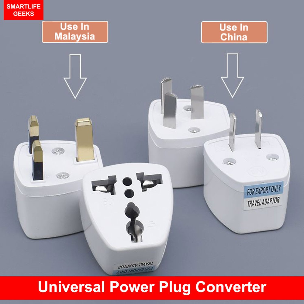 Universal 3 Pin Plug Adaptor 2 Pin US EU CHINA Multi Pin To Malaysia 3 Pin UK International Adapter-TV-UK3 Pin Plug