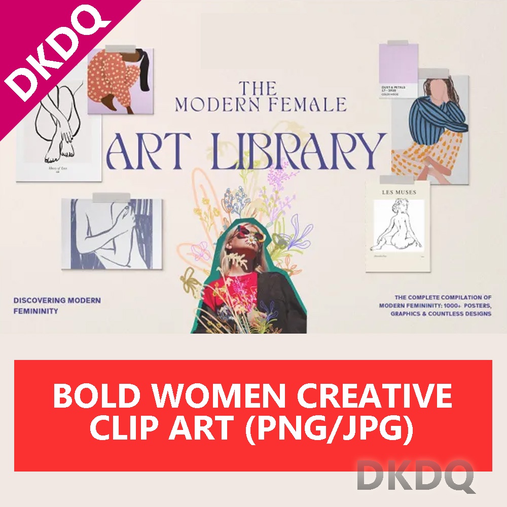 Bold Women Design Elements Bundle ATHENA0297 Graphics Designer Entrepreneur Woman Empowerment Empowered Power