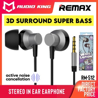 REMAX Earphone Bass Earphone Original Wired Earphone With Mic In Ear Earphone Remax Earphones Earfone Fon Telinga RM-512