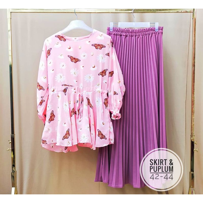 Buy New 2in1 Blouse Floral Dan Skirt Pleated Palas Seetracker Malaysia