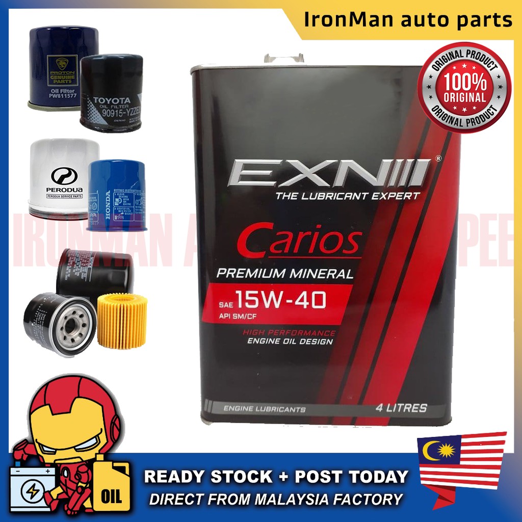 EXN Carios SAE 15W-40 SMCF Premium Mineral Engine Oil (4L 