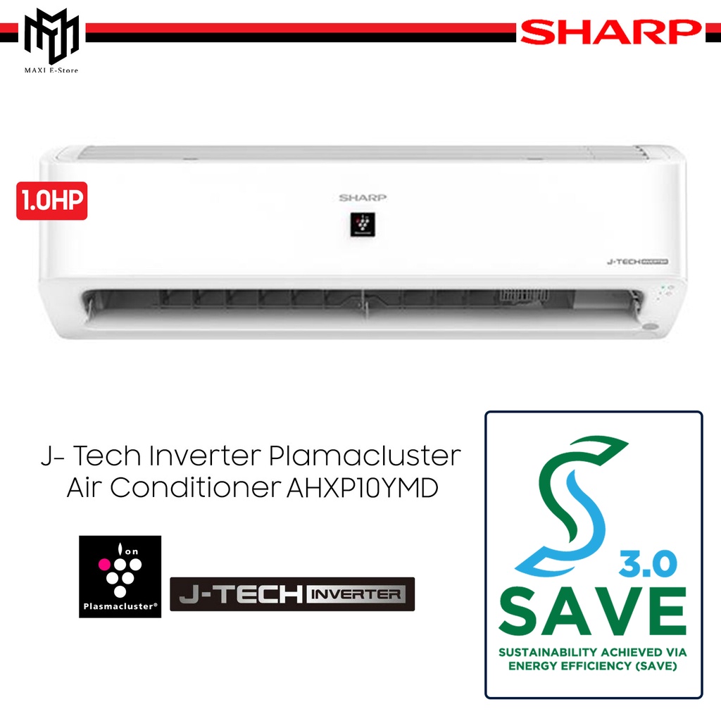 Sharp Split Type Aircon Premium J Tech Inverter Off