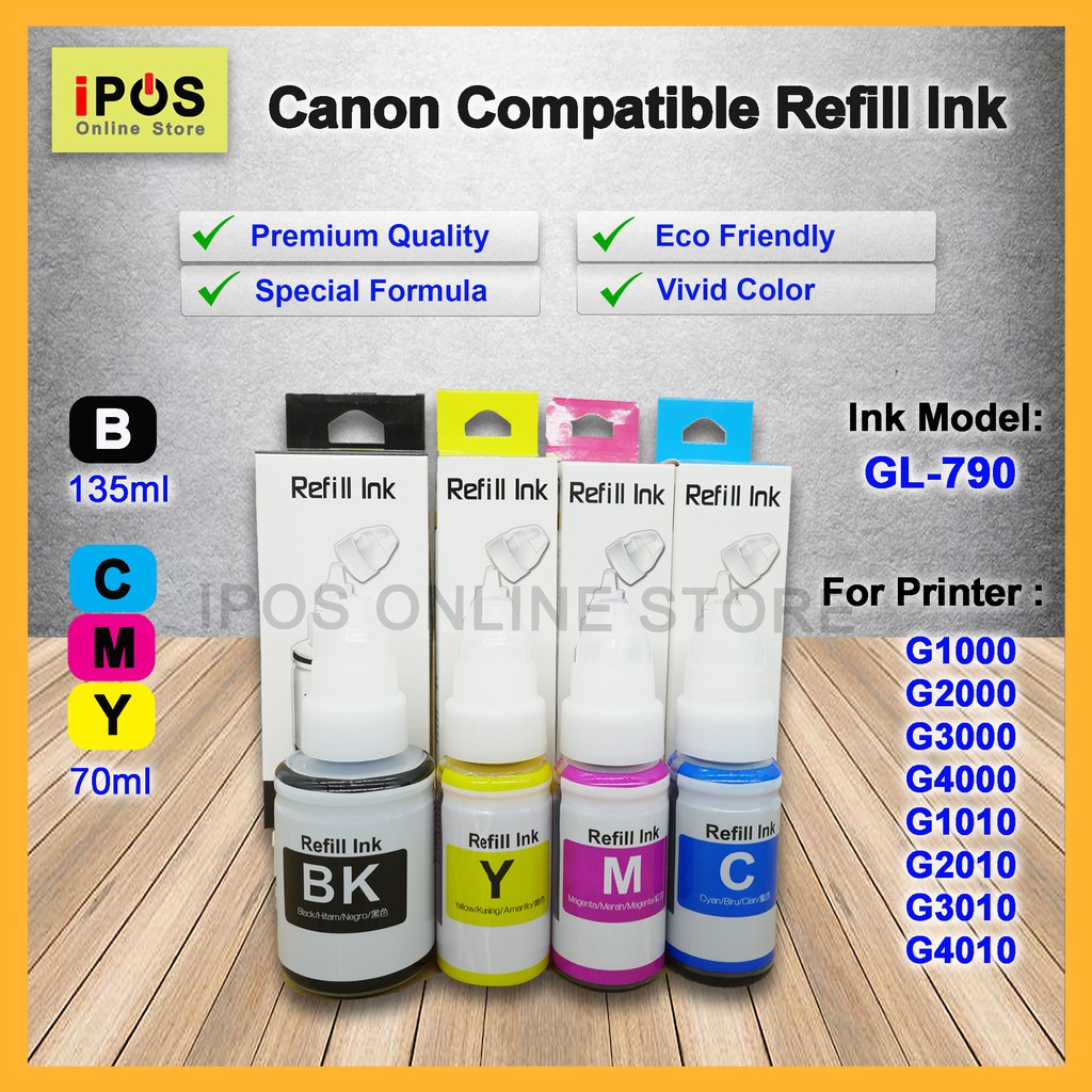 Canon Compatible Refill Ink GI790 for Printer G1000 G2000 G3000 G4000