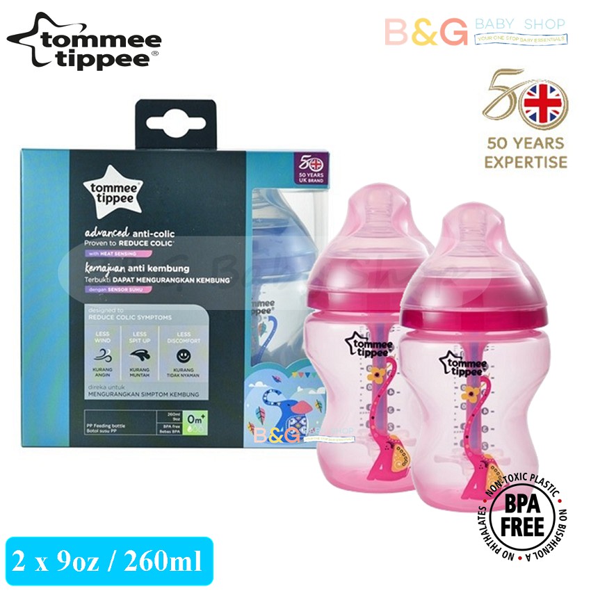 pink anti colic tommee tippee bottles