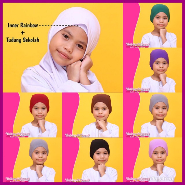 SALE!! Inner Tudung Budak Putih & Multicolor TudungSiComel ...