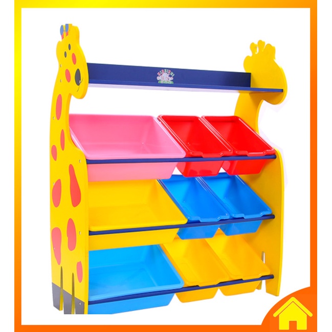 OneHome Toy Organizer Rack Kids Storage Bins Giraffe OneHome Toy Organizer Rack Kids Storage Bins Giraffe