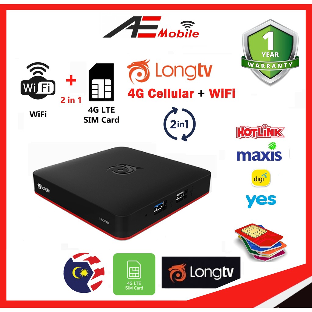 Long Tv 4g Cellular Wifi 4g Lte Sim Card 2 In 1 Version Shopee Malaysia