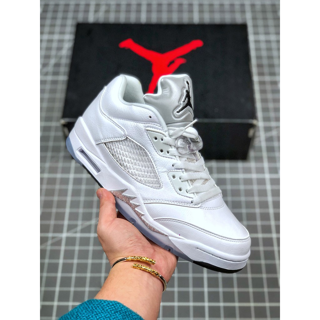 jordan 5 low white wolf grey