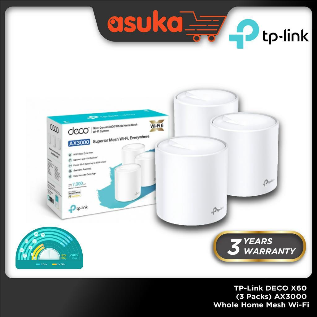 TP-Link DECO X60 (3 Packs) AX3000 Whole Home Mesh Wi-Fi 6 System(AP Or ...