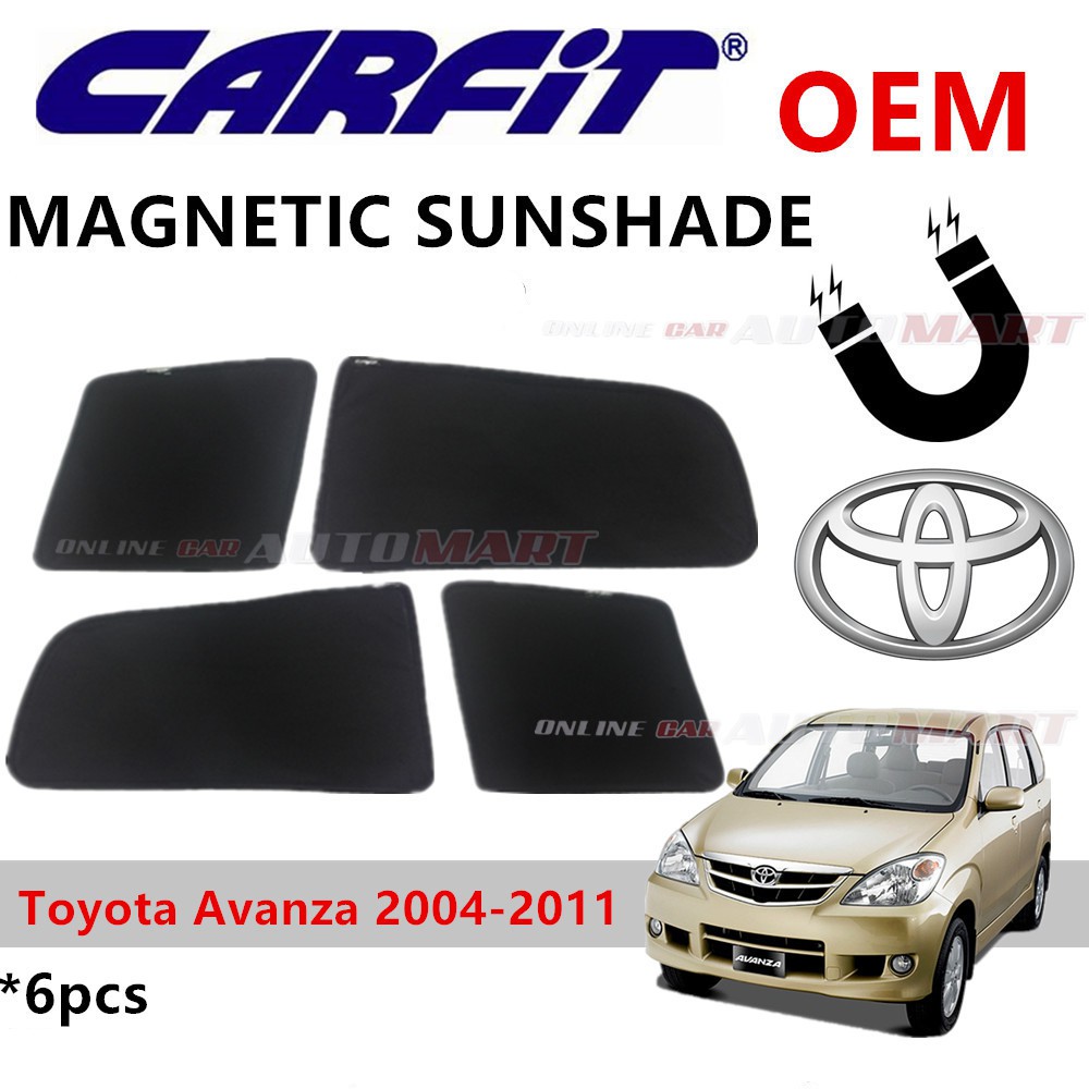 CARFIT OEM Magnetic Custom Fit Sunshade For Toyota Avanza Yr 2004-2011 (6pcs)
