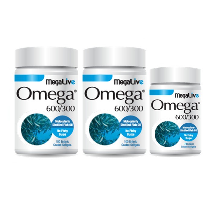 Megalive Omega 600 300 Fish Oil 2x100 S Free 30 S Exp 25 8 2023 Shopee Malaysia