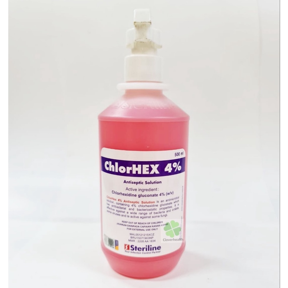 Chlorhex 4% Antiseptic Chlorhexidine Solution Hand Wash 500ml [Exp:2/ ...