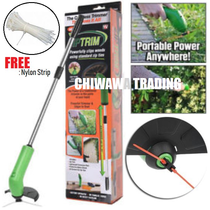 Zip Trim Cordless Trimmer Edger Works with Standard Zip Ties Portable Extendable Trimmer with Protective Shield Garden Weeder 