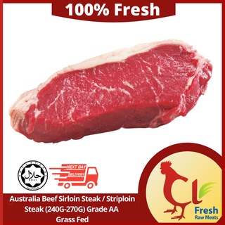 Australia Beef Sirloin Steak / Striploin Steak (240G-270G) Grade AA Grass Fed