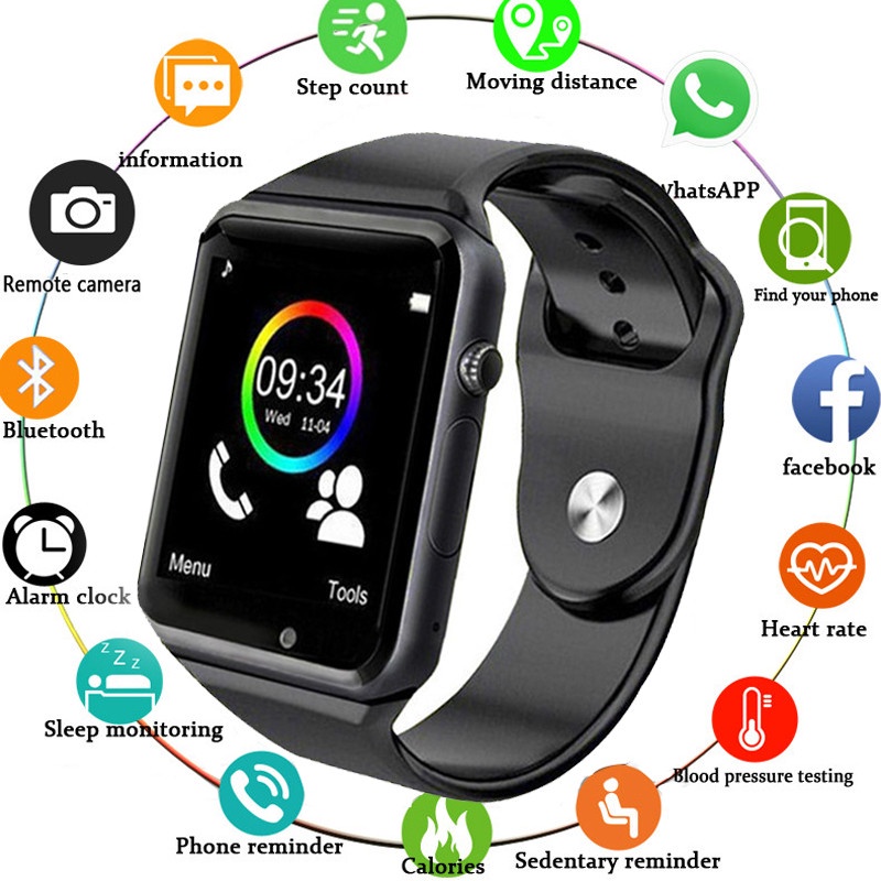 A1 Smart Watch With Sim Card Connected Man Watch Fit Women Wristwatch Sports Waterproof Pedometer Dial Call Watch