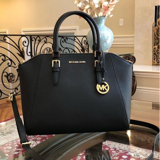 michael kors large ciara top zip satchel bag