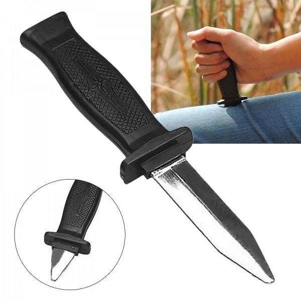 Fake Knife Toy Pisau Prank tipu Funny Tricks Toy Retractable Blade
